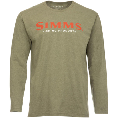 Футболка Simms Logo LS Shirt, Military Heather, XL