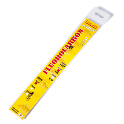Поводки флюорокарбон Lucky John Fluorocarbon Leaders оснащ. вертл. и застеж. 12кг 20см 2шт.