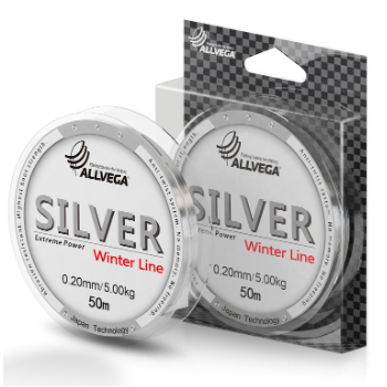 Леска Allvega Silver Winter Line (50м) серебристая - 0.22мм (SIL50022)