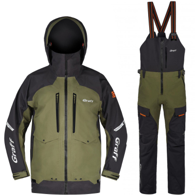 Костюм рыболовный демисезонный Graff (Bratex 25000, Оливковый) 631-В-7/731-В-7 р. 3XL/176-182