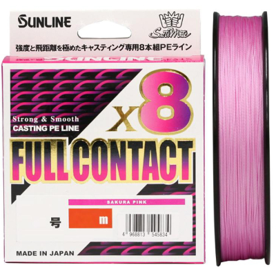 Леска PE Sunline SaltiMate Full Contact x8 [Sakura Pink] 300m #12 (155lb) (4968813545858)