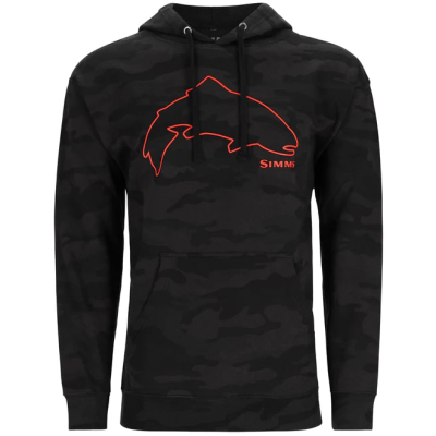 Толстовка Simms Trout Outline Hoody, Woodland Camo Carbon, XL