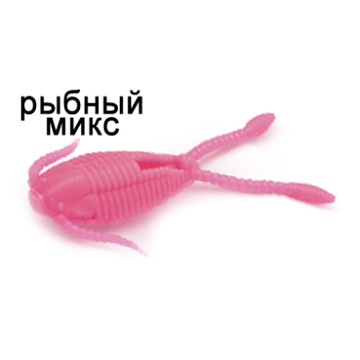 Силиконовая приманка Ojas Tisbe 27, Pink (fluo), 12шт/банка, аромат Рыбный микс
