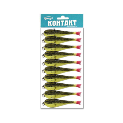 Поролоновая рыбка Контакт (тройник) 8 см. желто-черная