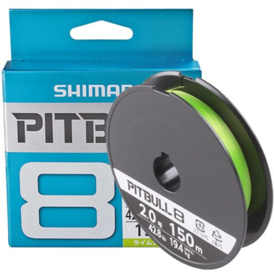 Шнур PE Shimano PL-M58R Pitbull 8 [Lime Green] 150m #0.6 (14.5lb) (4969363572745)