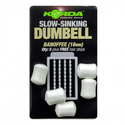 Имитационная приманка Korda Slow Sinking Dumbell Banoffe 16мм KPB27  (банан и карамель)