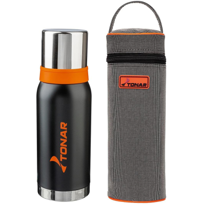 Термос Tonar (HS.TM-039C) 1000ML черный (2 крышки-кружки, чехол)
