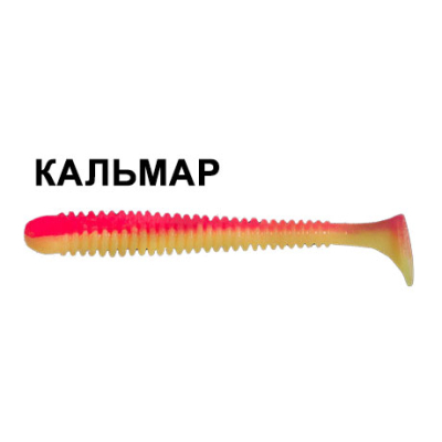 Силиконовая приманка Crazy Fish Vibro Worm 3,4" 12-85-13D-6-F кальмар цв. peach (персик)