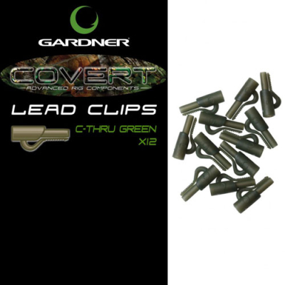 Клипса для грузил Gardner Covert Lead Clips C-Thru Green (12шт) CLCCG