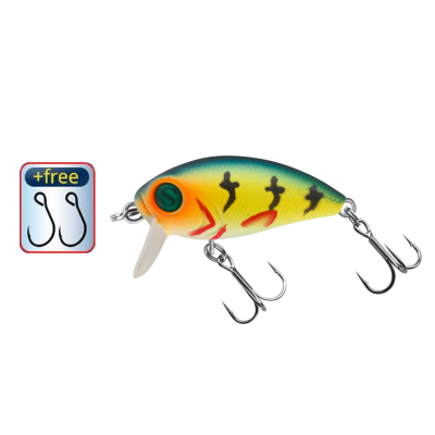 Воблер Sprut Rini Crank Major 36F (Floating/36mm/3,5g/0,1-0,3m/YBZZ) + Два Одинарных Крючка