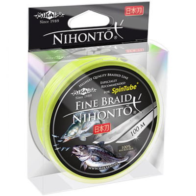 Плетеный шнур Mikado Nihonto Fine Braid Fluo 100м 0,23мм - 20,20кг