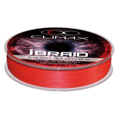 Плетёный шнур Climax iBraid 8 Fluo-Red 135m 0,14mm 11,3kg