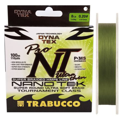 Плетеный шнур Trabucco Pro NT UltraThin, Green Field 100m - #0.10/6lb