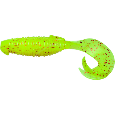 Силиконовая приманка Keitech Flapper Grub 4" цв. PAL #01 Chartreuse Red Flake