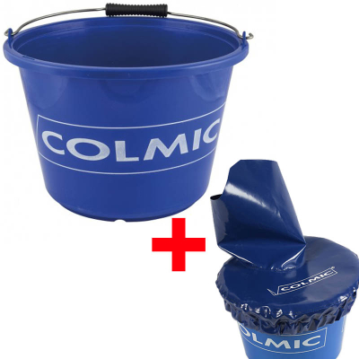 Пластиковое ведро для прикормки Colmic BLU:17 Lt+ Мягкая  крышка
