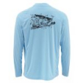 Термофутболка Simms Solarflex LS Crewneck - Graphic Print, Tarpon Glacier, M