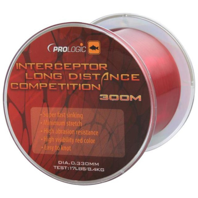 Леска Prologic Interceptor Competition Long Distance 300m 17lbs 8.4kg 0.33mm  Red 47210 