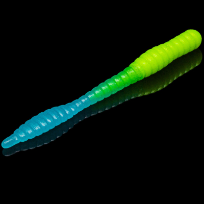 Силиконовая приманка Soorex Pro Sorex Worm 80mm цв. #216 Chartreuse/Blue glow Cheese 6pcs