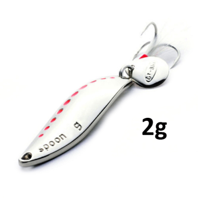 Блесна GT-BIO Leech 2гр, серебро с красным  GT-32T