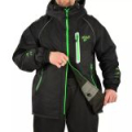 Костюм мужской демисезонный ХСН "Wild river" -10, hardguard, черный (зеленые молнии) (52-54/176)