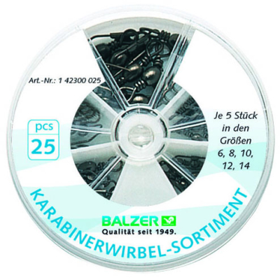 Карабин с вертлюгом Набор Balzer Swivel With Snap-Link (14230 025) (уп.25 шт)