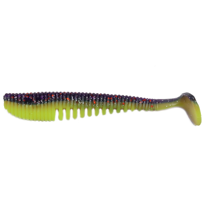 Силиконовая приманка Yaman Pro Legend Minnow 4" цвет #26 - Violet Chartreuse (уп. 5 шт.)