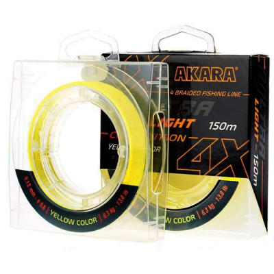 Шнур Akara Ultra Light Competition Yellow 150 м 0,10