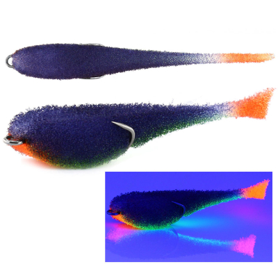 Мормыш Классическая Поролоновая рыбка с поджатым двойником 10 см, цв. 36 - крючок № 1