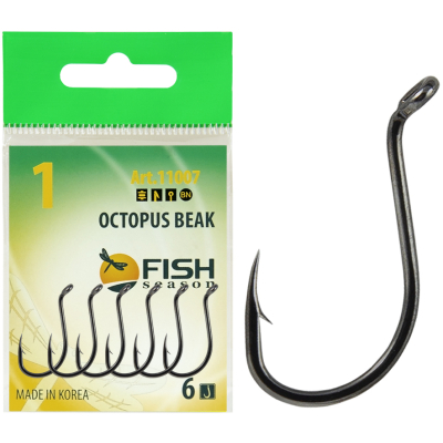 Крючок Fish Season Octopus Beak № 4 с ушком, покрытие BN (7 шт)