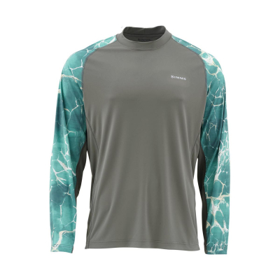 Футболка SIMMS Solarflex Crewneck Prints River Rapid Pewter XXL