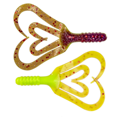 Силиконовая приманка Helios Credo Four Tail 2,35"/6 см Fio & Acid lemon 10шт. (HS-20-027)