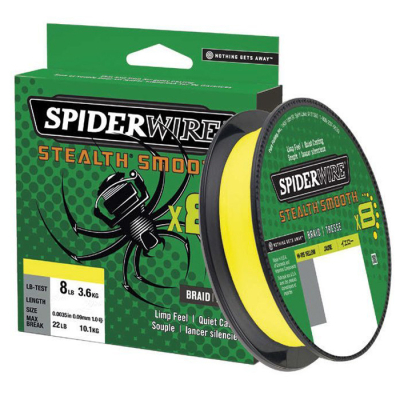 Леска плетеная Spiderwire Stealth Smooth 8 Braid Hi-Vis Yellow 300м 0.15мм 16.5кг (1515630)