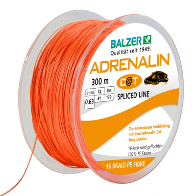 Шнур Balzer Adrenalin C@T 16Х Spliced Line Orange 300м 0,63 мм 81 кг (16701 060)