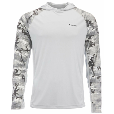 Термофутболка Simms SolarFlex Hoody - Print, Hex Flo Camo Steel, XL