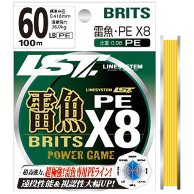 Шнур плетёный LineSystem Raigyo Britz PE X8 Yellow 100m 60LB