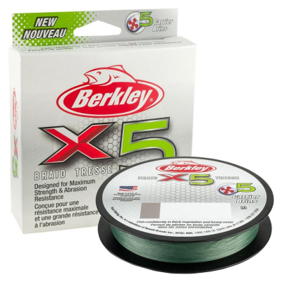 Леска плетеная Berkley X5 150м Темнозеленая 0,12мм 12,1kg