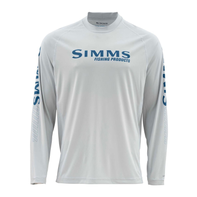 Термофутболка Simms SolarFlex LS Crew - Graphic Print, Fast Bass Sterling, M