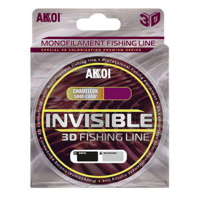 Монофильная леска Akkoi Invisible 3D хамелеон (25m) ф-0,14mm (4,1 кг)