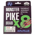 Шнур Nautilus Monster Pike Braid X8 Dark Green 150м d-0.41 39кг 86lb