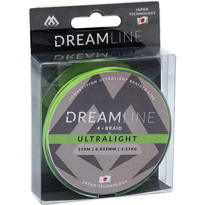 Плетеный шнур Mikado DreamLine Ultralight 150m Fluo Green 0.058mm /4.43kg