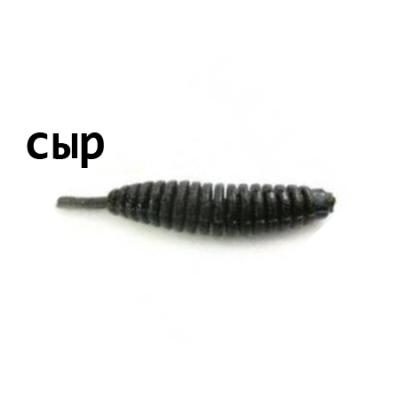 Мягкая приманка Trout Zone Ribber Pupa 2.3" черный сыр