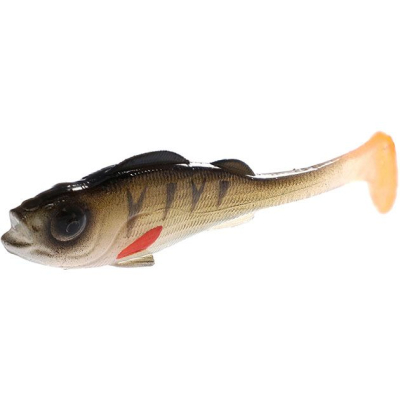 Силиконовая приманка ОКУНЬ Mikado Real Fish цвет PERCH - 9,5cm, натуральный( 4шт.) креветка (PMRFP-9.5-PERCH-N)