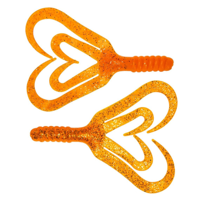 Силиконовая приманка Helios Credo Four Tail 2,35"/6 см Orange & Sparkles 10шт. (HS-20-022)