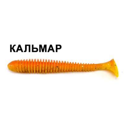 Силиконовая приманка Crazy Fish Vibro Worm 3,4'' 13-85-15d-6-F кальмар  цв. fire orange (огненный апельсин)