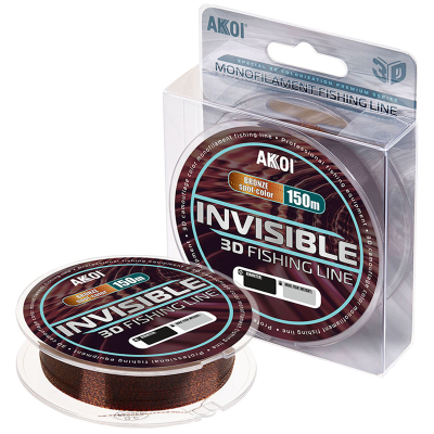 Монофильная леска Akkoi Invisible 3D хамелеон с бронзой (150m) ф-0,35mm (20,65 кг) 