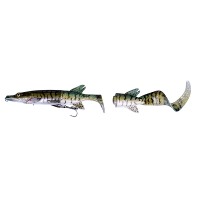 Приманки хвосты Savage Gear 3D LB Hybrid Pike 25 25 07-Green Silver Pik 50253