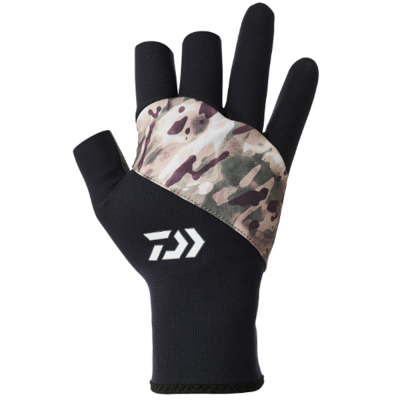 Перчатки Daiwa DG-7624W Titanium Alpha Gloves 3 Pieces Cut (Water Multi Camo) XL (4550133487965)