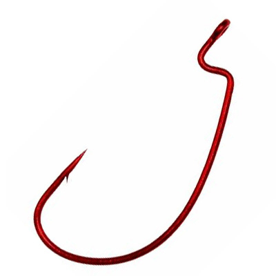 Крючок офсетный Daiichi Fatgap цвет Red, 5 шт. в уп. №4/0
