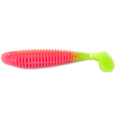Силиконовая приманка Boroda Baits Shemaya 110 mm ЯРКО-РОЗОВЫЙ/ШАРТРЕЗ (Acid Pink/Chartreuse)