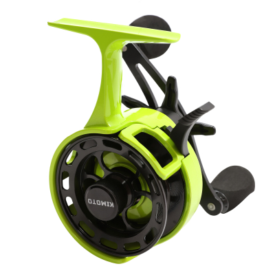 Катушка для зимней рыбалки Kimoto Frost Carbon под правую руку зеленый/ черный